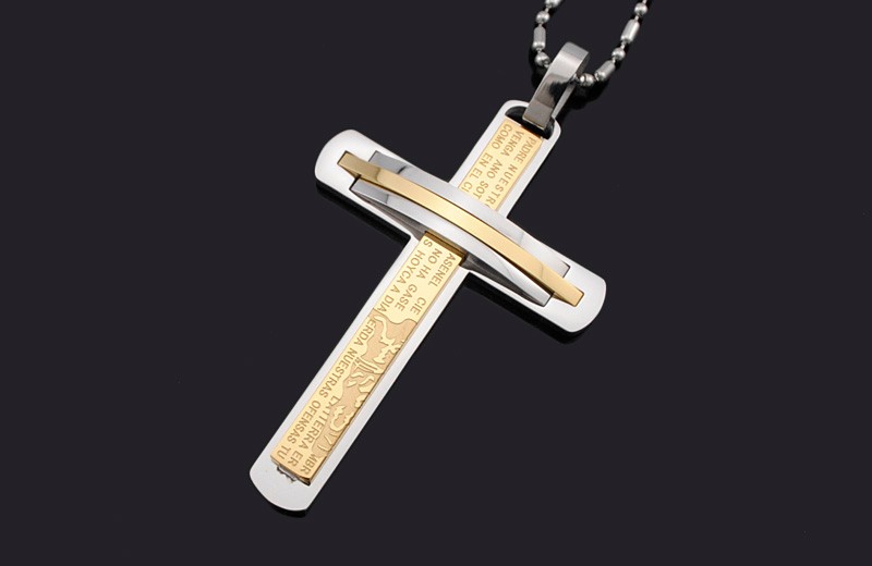 het doel Onvervangbaar opslaan Spartan Cross | Stainless Steel | Minimalist Style | Jezus Kruisje Ketting  | Zilver & Goud Kleurig -
