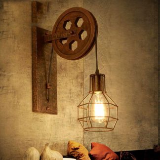 Uitgaan Anekdote hurken Adembenemende Rustieke Pulley Wanddecoratie Lamp Houder -